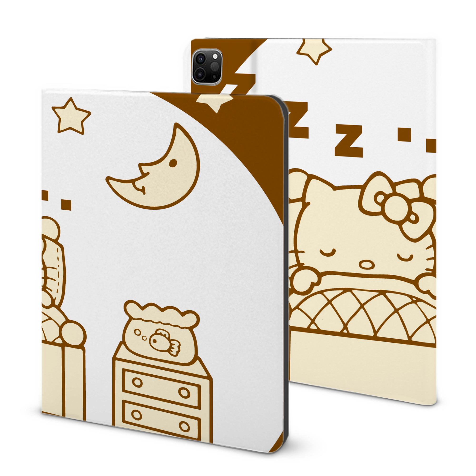 （画像用） Hello Kitty ハローキティ IPad ケース ブック型 PUレザー TPU 耐衝撃 軽量 薄型 ペン収納なし 全面保護 IPad 各モデル対応